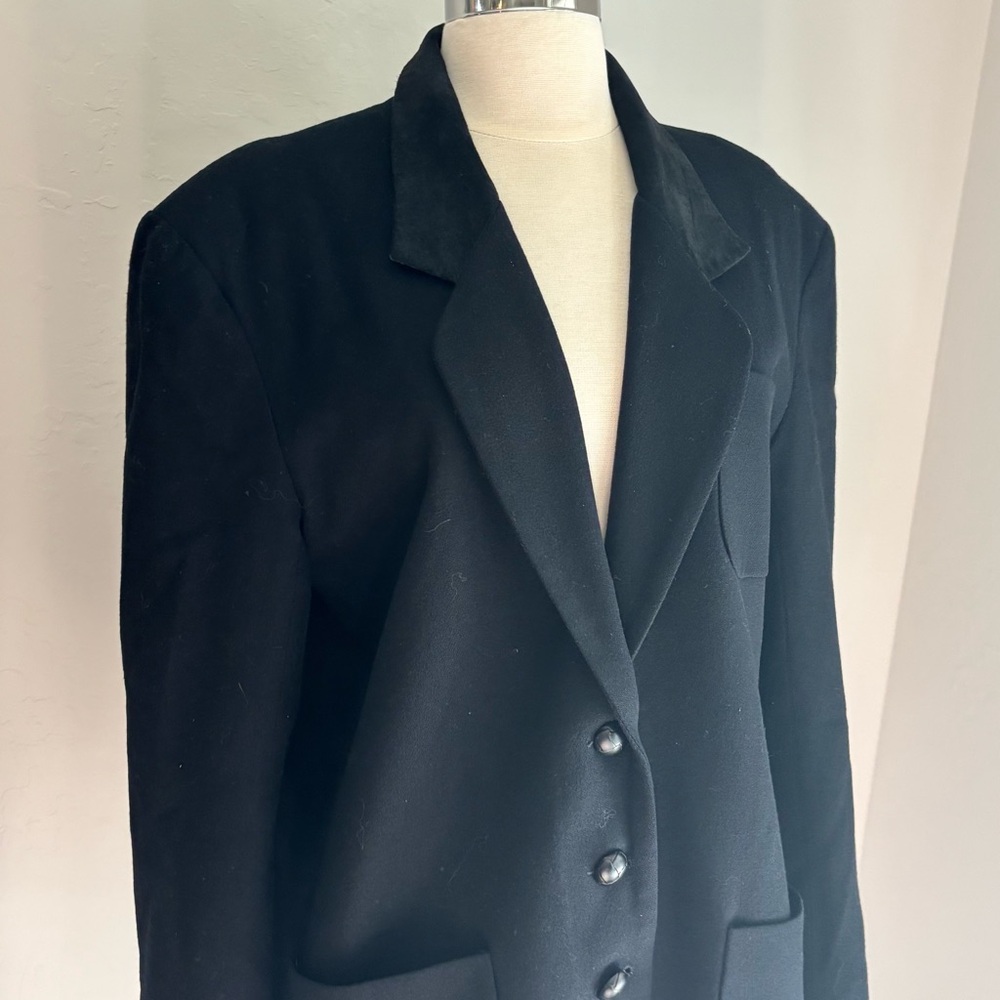 David Eliot Bruxelles Collection Vintage Women's Wool Oversized Blazer, Black, M - Picture 4 of 11